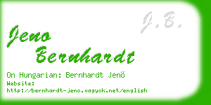 jeno bernhardt business card